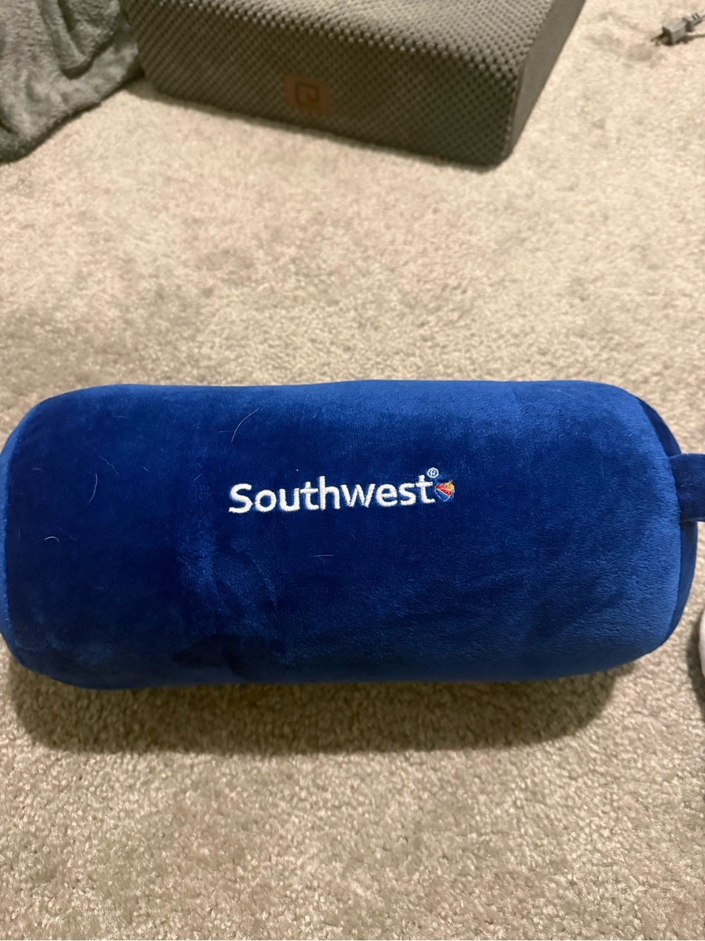 Blue Travel Neck Pillow - Plush Support for Flights